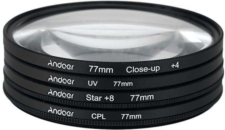 Filtr UV CPL CloseUP4 Star8 Andoer 77mm Canon Nikon