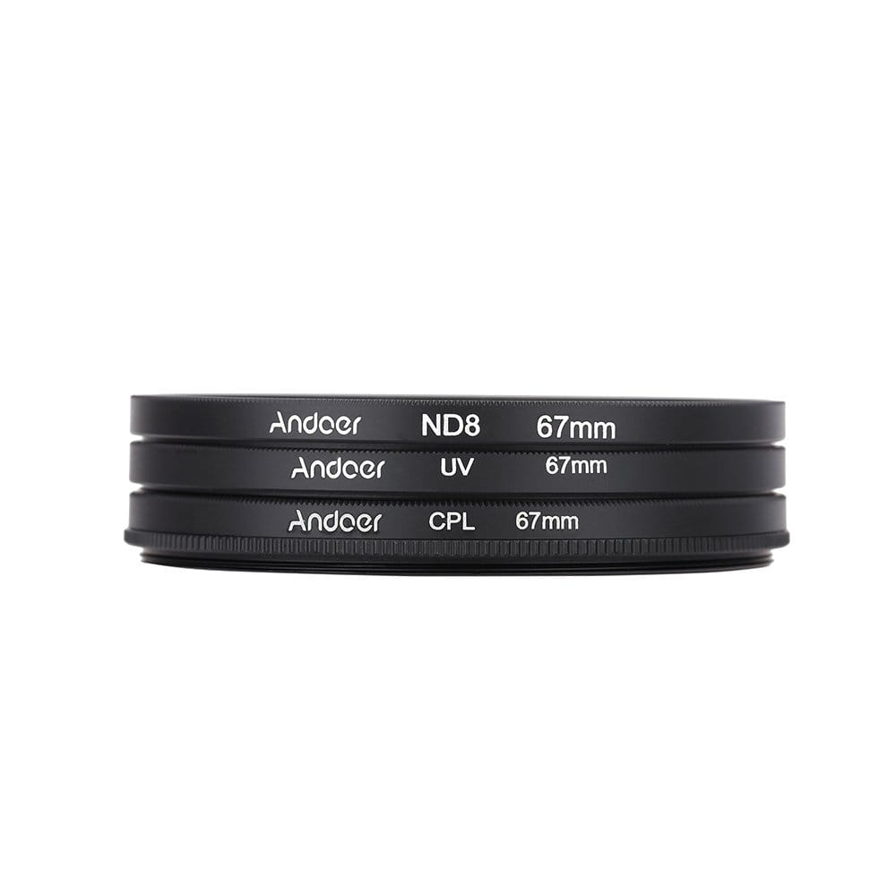 Filtry polaryzacyjne Andoer 67mm ND8 CPL UV Nikon Canon Sony Pentax