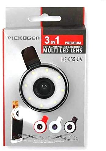 Soczewka do smartfona z lampą led Pickogen 3w1