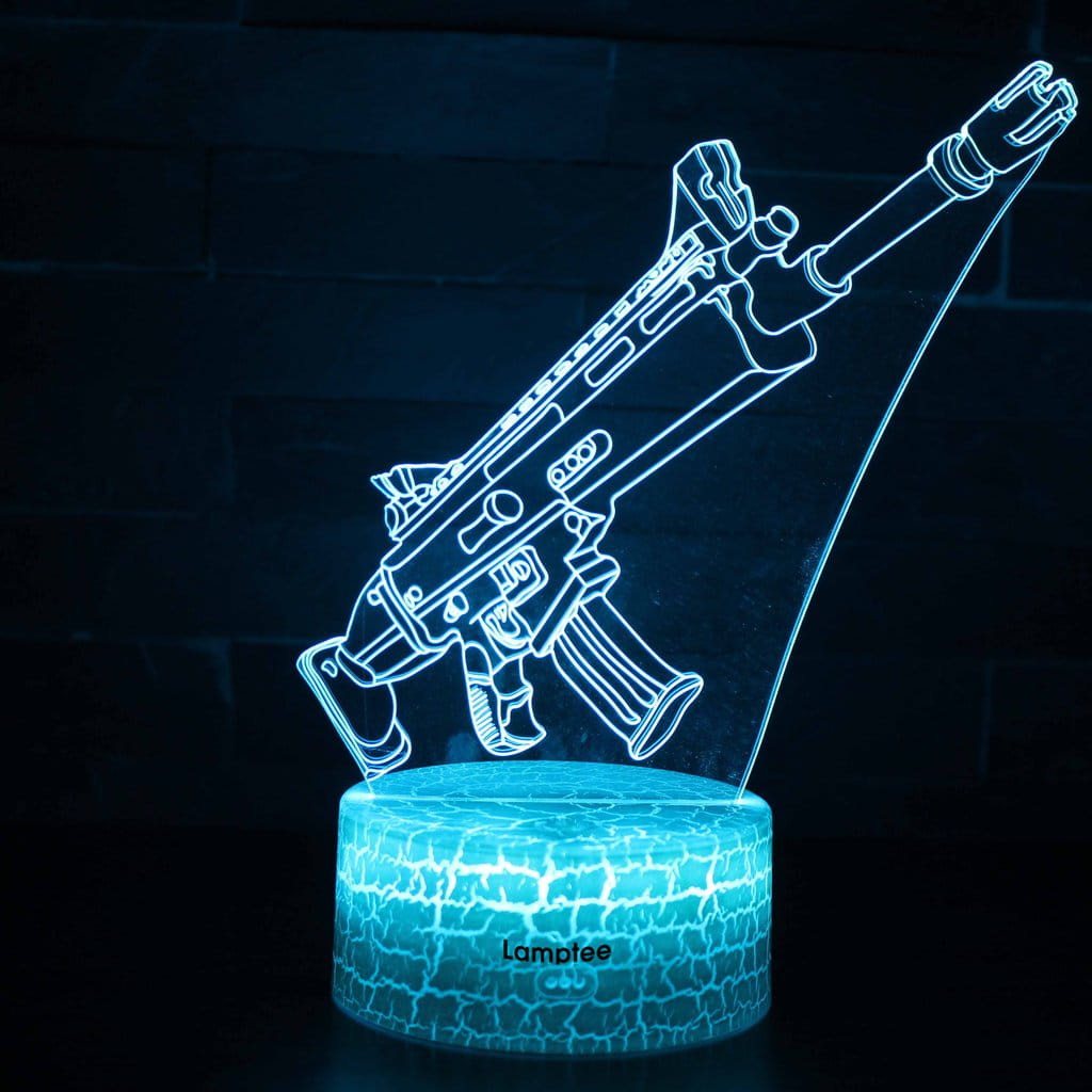 Lampka 3D LED wzór karabin maszynowy
