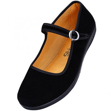 Mary Jane buty płaskie baletki buty do jogi z bawełny