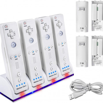 Stacja ładująca kontrolery Nintendo Wii + 4 baterie