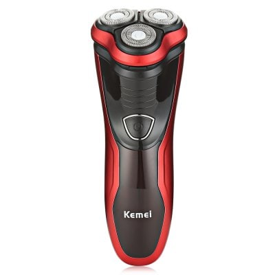 Golarka trymer do golenia brody Kemei KM-9013 3 głowice czerwona