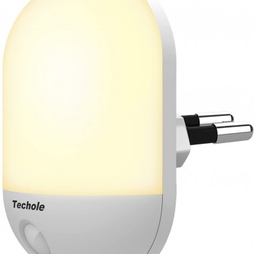 Lampka nocna do gniazdka z czujnikiem zmierzchu Techole LD060-WH