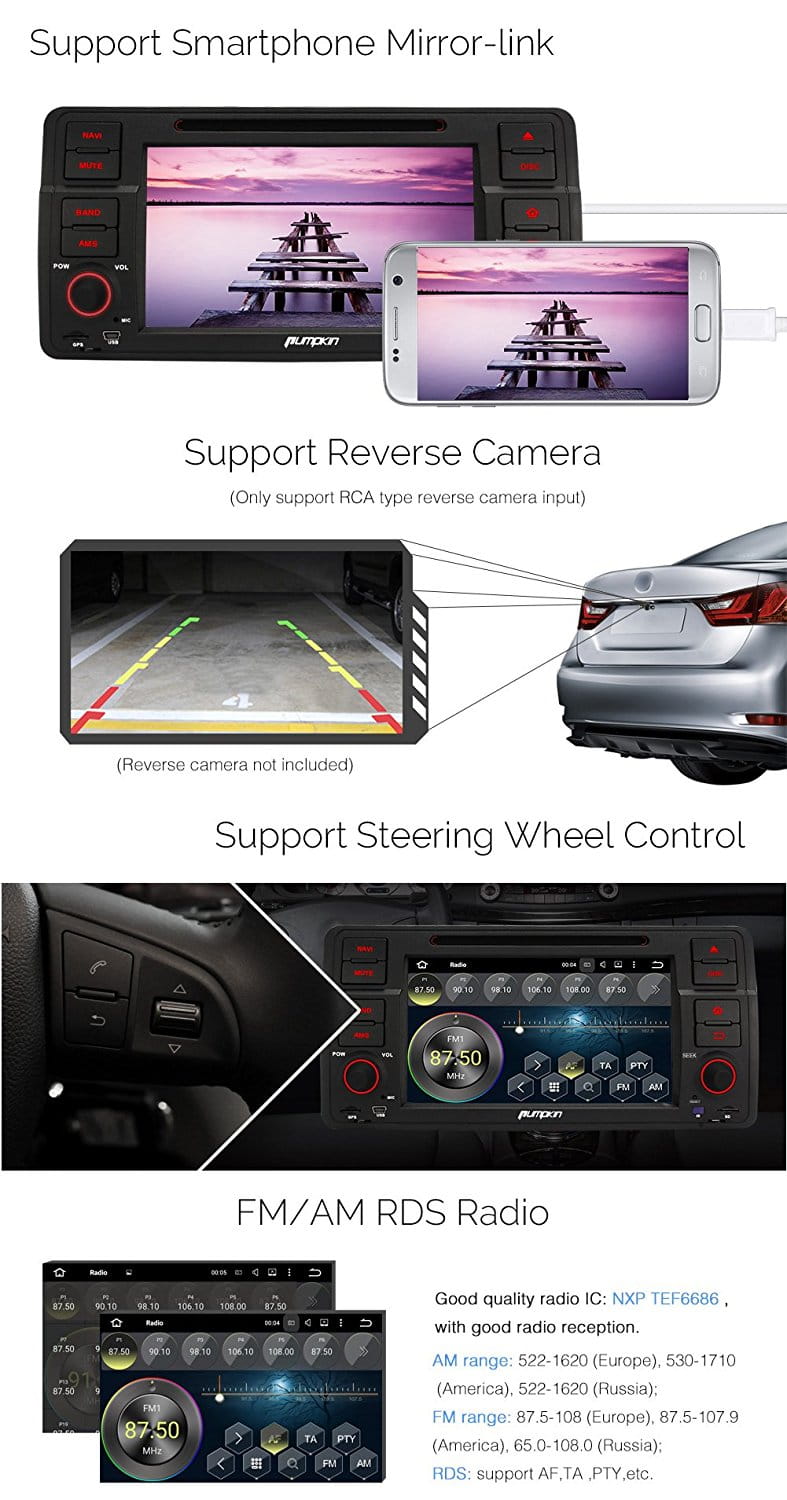 Duże radio BMW E46 nawigacja dvd android