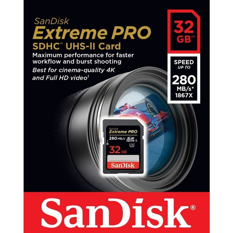 Karta Sd Sandisk extreme pro SDXC 32GB U3 4K 280MB/s