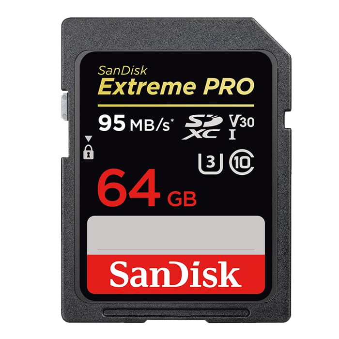 Sandisk extreme pro SDXC 64GB V30 U3 4K 95MB/s