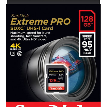 Extreme pro SDXC 128GB V30 U3 4K 95MB/s Sandisk (używany)