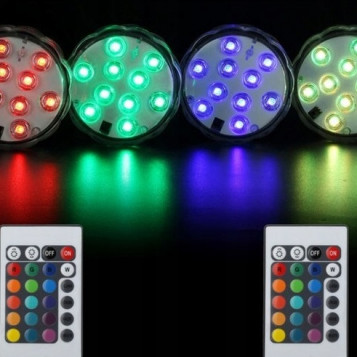 Zestaw kolorowych świateł LED Agua LED BASE 4 sztuki + 2 piloty