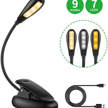 Przenośna lampka LED do czytania z klipsem Minger H6073