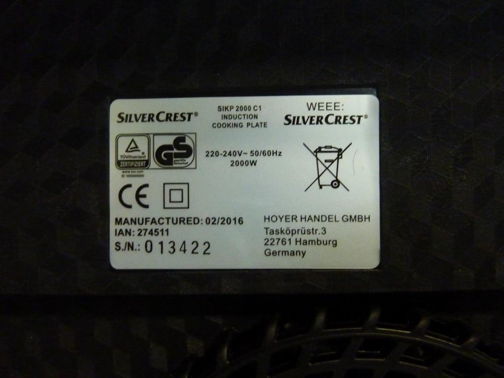 Kuchenka Silvercrest Indukcyjna Skip 2000 C1