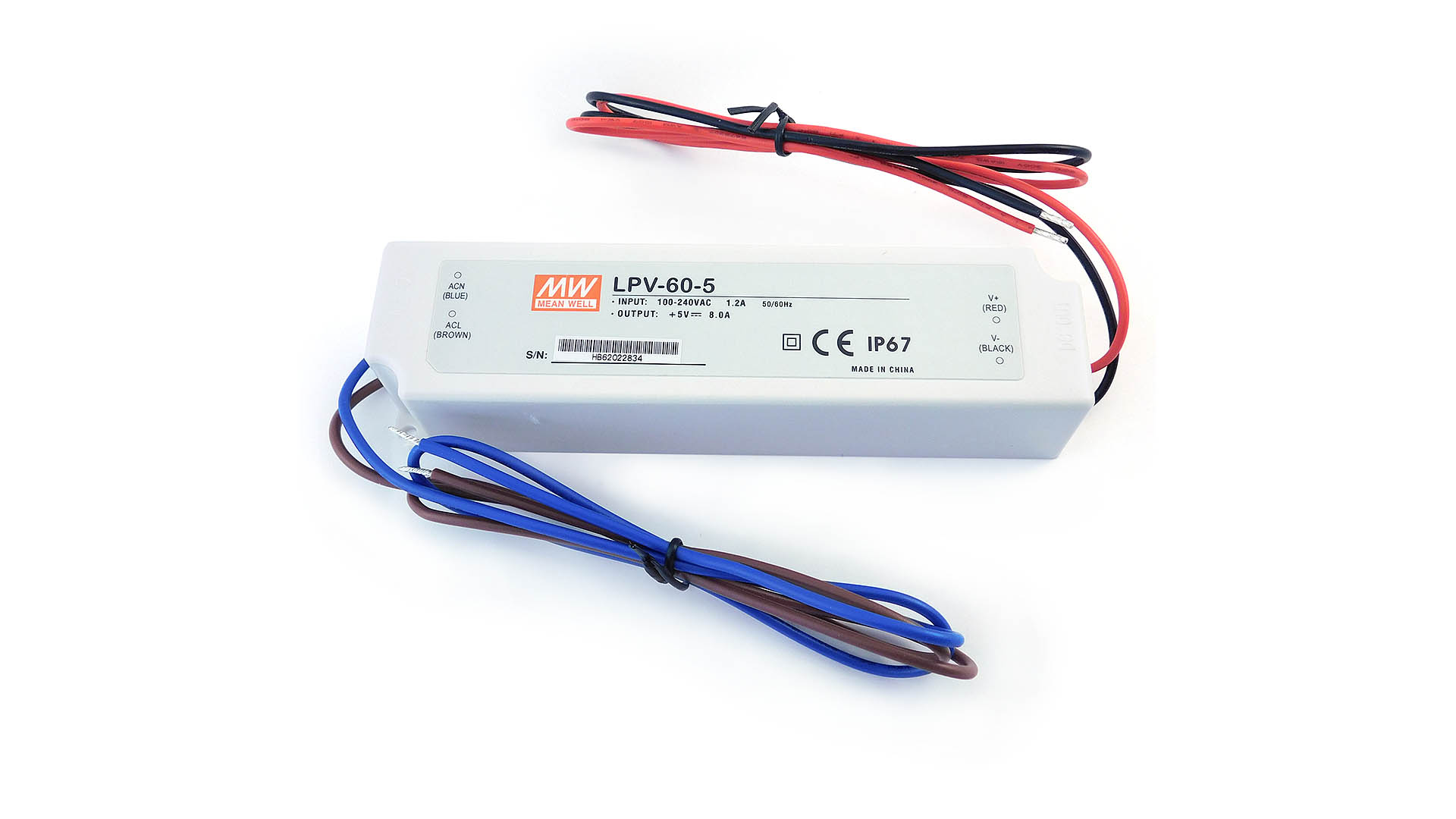 Zasilacz LED MEAN WELL LPV-60-5 40W 5VDC 8A IP67