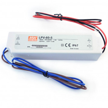 Zasilacz LED MEAN WELL LPV-60-5 40W 5VDC 8A IP67
