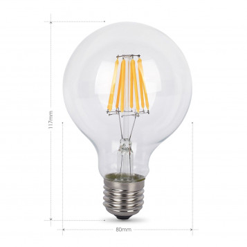 Żarówka E27 LED filament 600lm Ciepła 8W~65W Albrillo