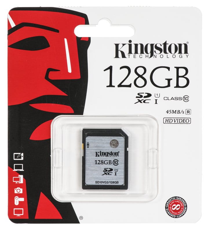 Kingston karta SD SDXC klasa 10 UHS-I 128GB 45MB/s