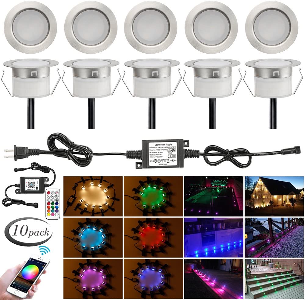 Wpuszczane oświetlenie pokładowe RGB WiFi LED 12V IP67 10szt