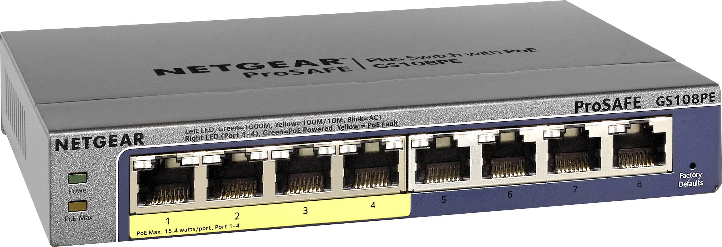 Switch Netgear ProSafe Plus GS108PE 8-portów SMART PoE v3