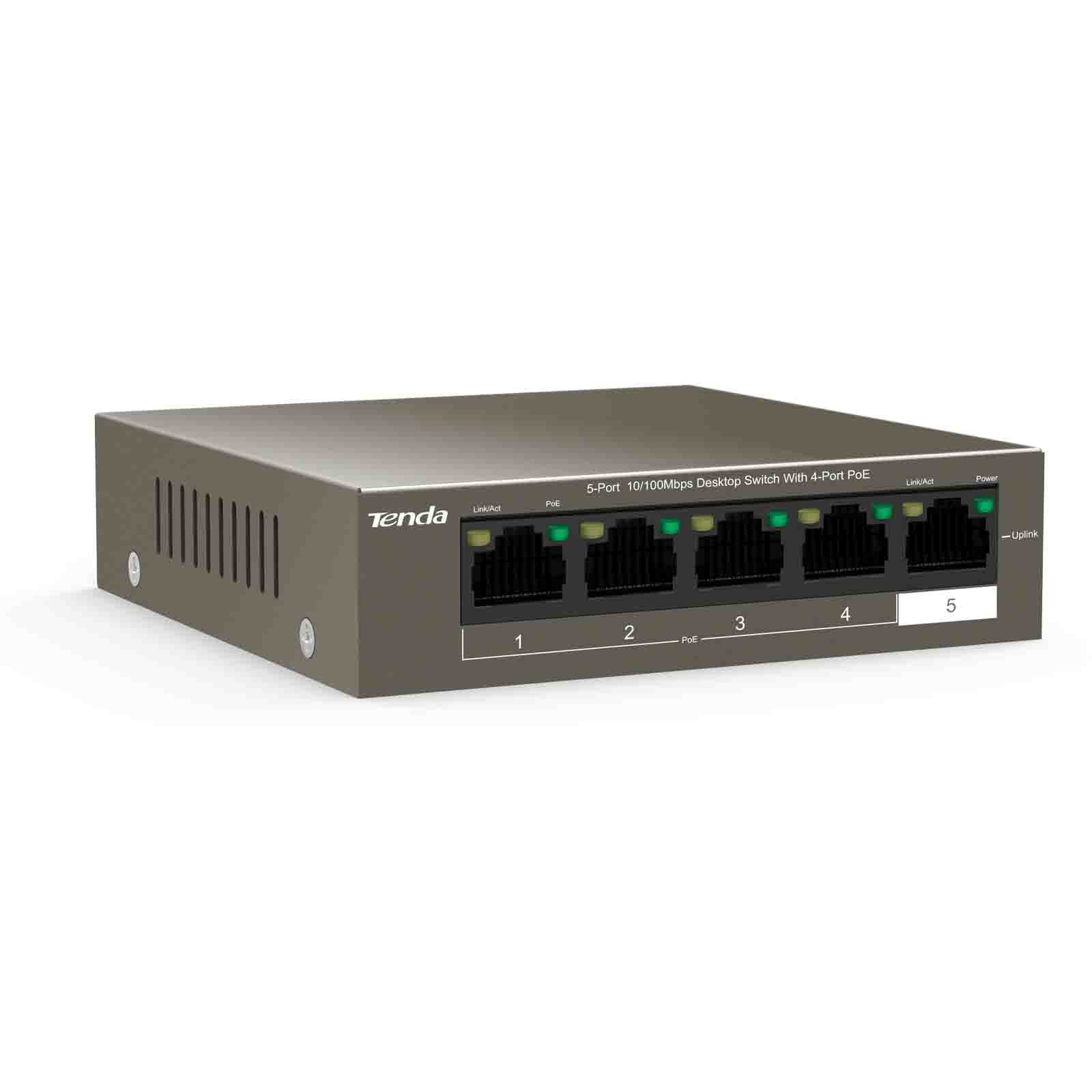 Switch PoE Tenda TEF1105P-4-38W 5x 10/100Mbps