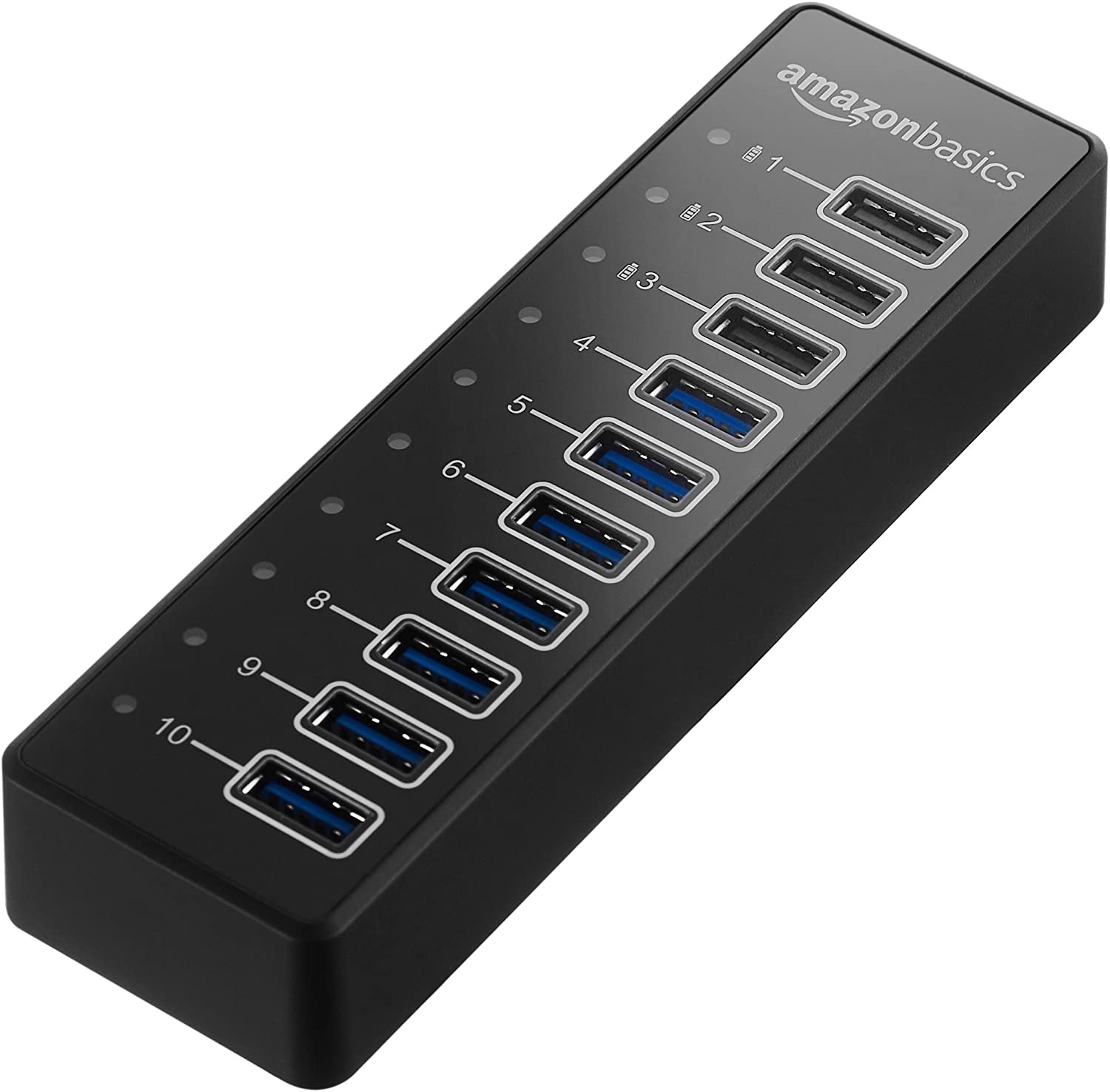 Aktywny 10-portowy HUB AmazonBasics USB-A 3.1 srebrny