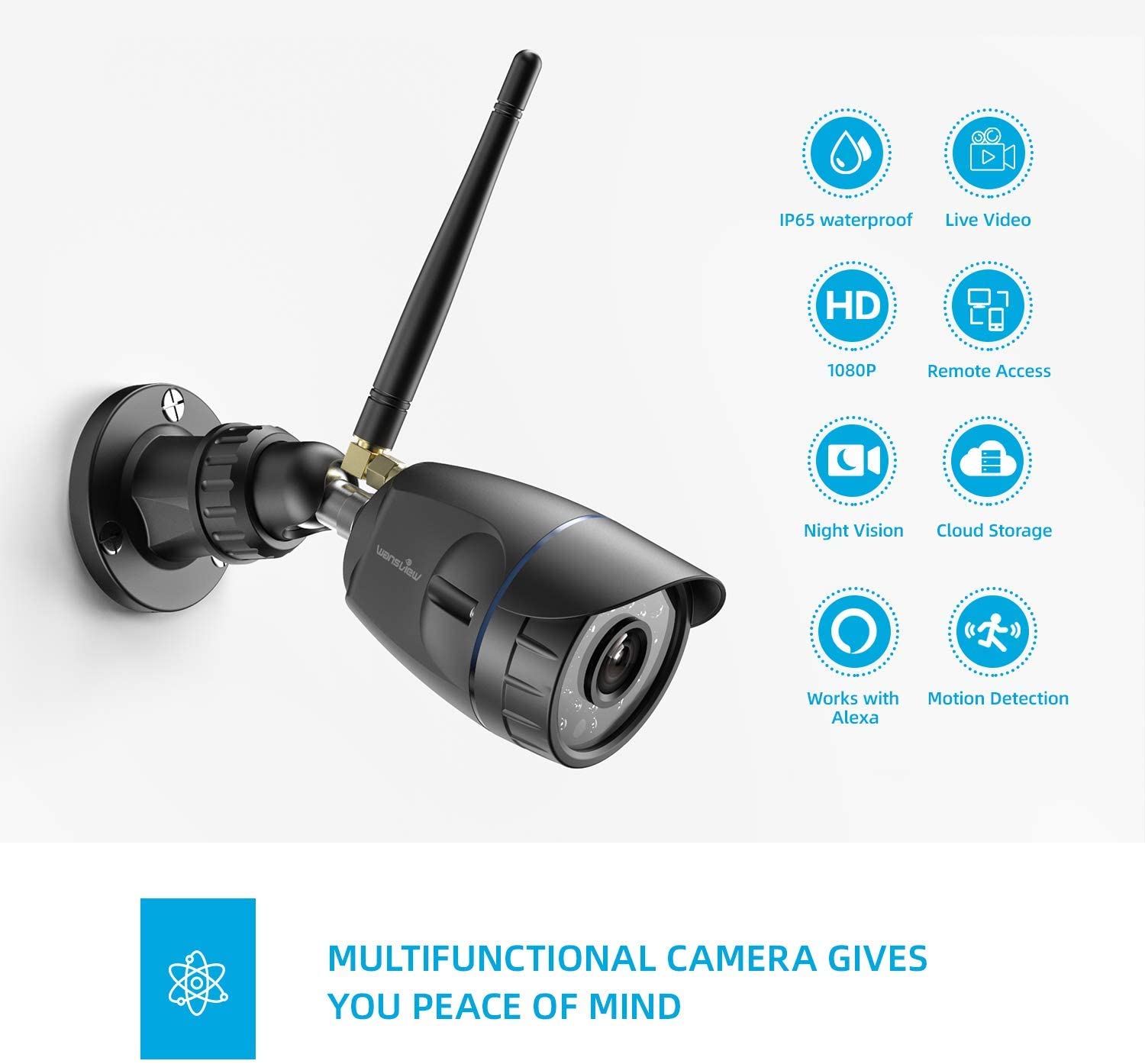 Kamera zewnętrzna IP Wansview W4 1080P FHD IP65 czarna