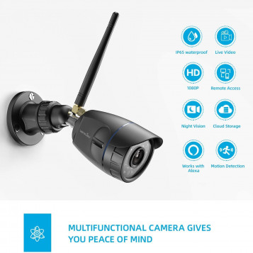 Kamera zewnętrzna IP Wansview W4 1080P FHD IP65 czarna