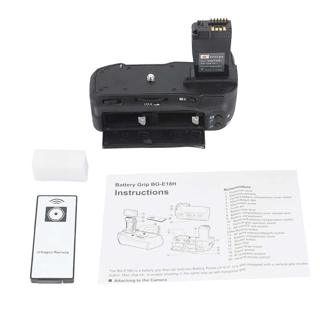 Battery pack grip BG-E18H Canon 760D 750D iX8 T6S T6i