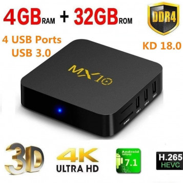 Odtwarzacz multimedialny tuner TV Box MX10 4K 4/32GB