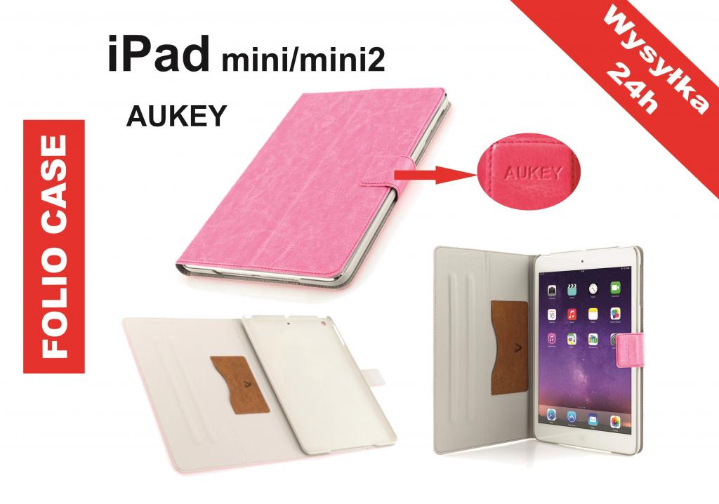 Etui różowe Aukey Apple ipad mini  2 mini 3 skóra