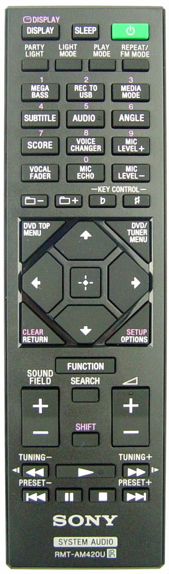 Oryginalny pilot do Sony RMT-AM420U MHC-V81 MHC-M60D Netflix