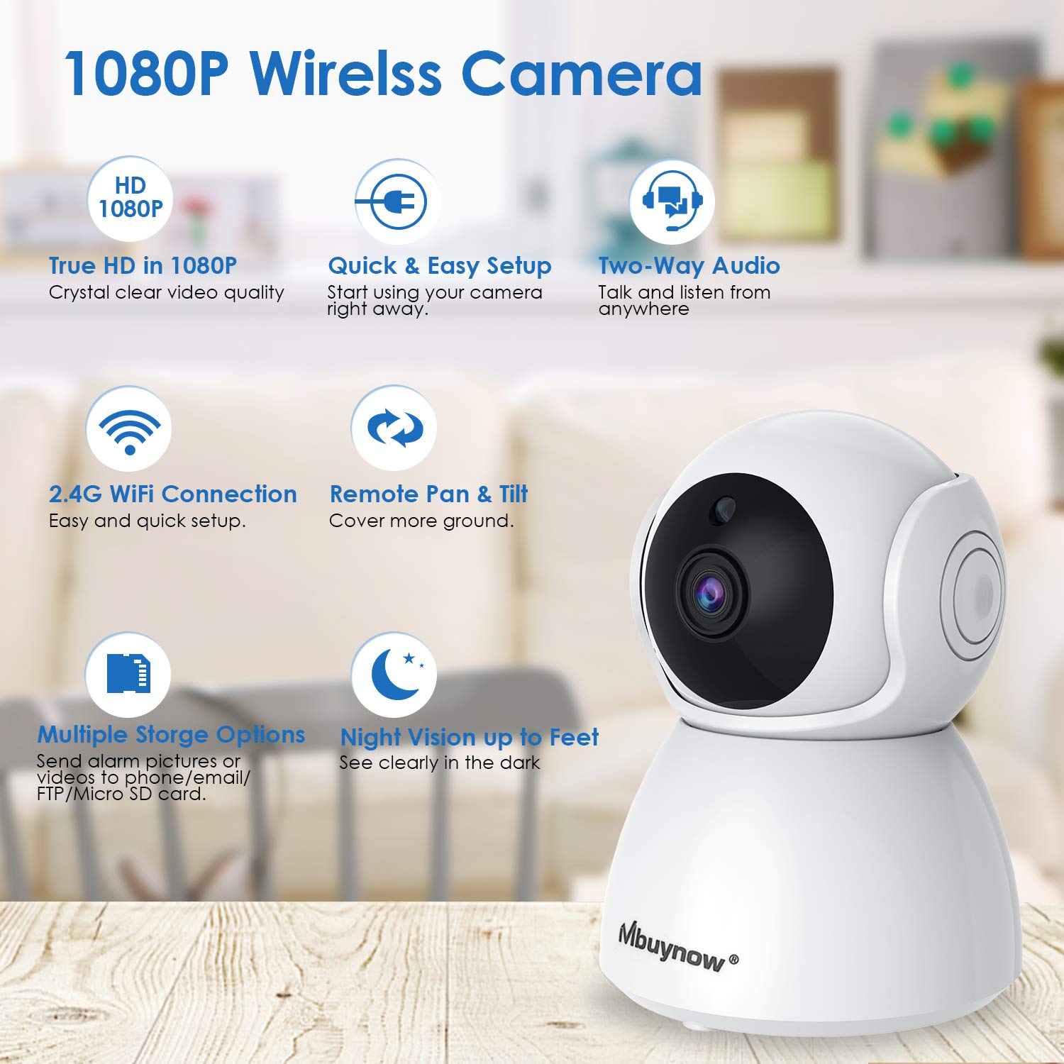 Niania elektroniczna IP Mbuynow 1080P FHD WiFi