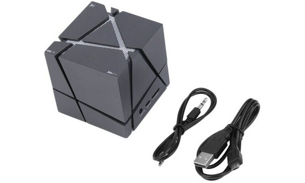 Designerski głośnik przenośny Cube Q BT LED