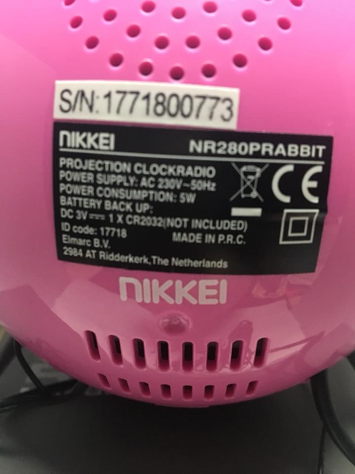 Nikkei NR280PSHARK budzik dziecięcy z projekcją niebieski świecące oczy