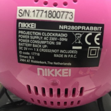 Nikkei NR280PSHARK budzik dziecięcy z projekcją niebieski świecące oczy