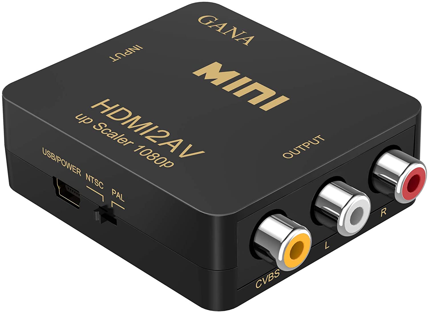 Adapter konwerter wideo obrazu Gana HDMi na 3RCA AV RCA CVBS 1080P