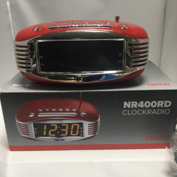 Nikkei NR400RD radio z zegarem retro z funkcją AM / FM