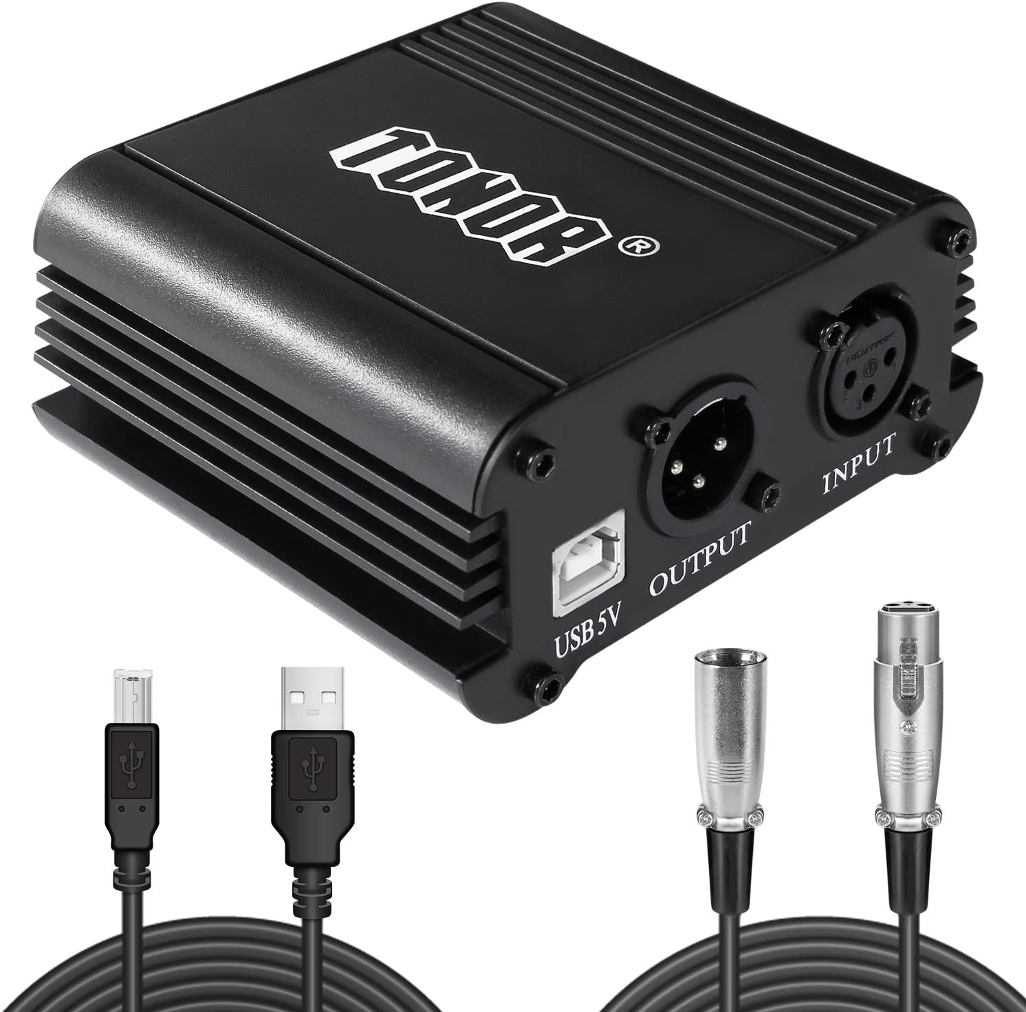 Zasilacz mikrofonowy Tonor 48V Phantom USB XLR