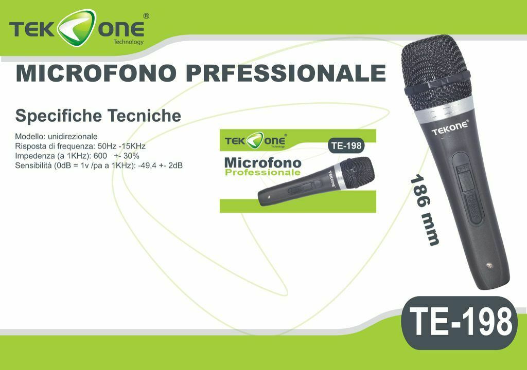 Mikrofon dynamiczny do karaoke Tekone TE-198 XLR