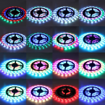 Taśma LED Albrillo 12V RGB 300/150 diod LED 5m z pilotem