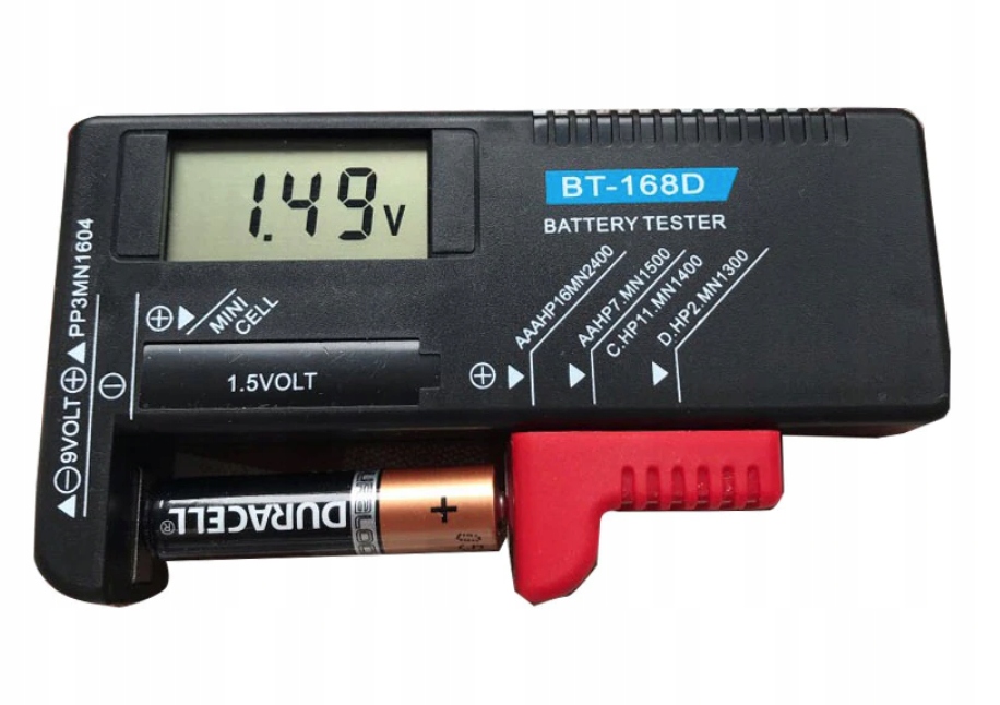 Miernik tester baterii akumulatorów AAA AA BT-168D LCD