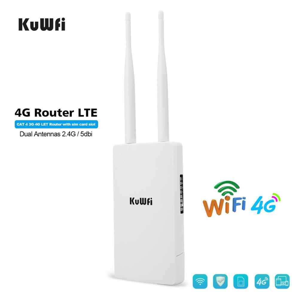 Wodoodporny zewnętrzny router KuWFi CPE 150Mbps CAT4 LTE 3G 4G SIM