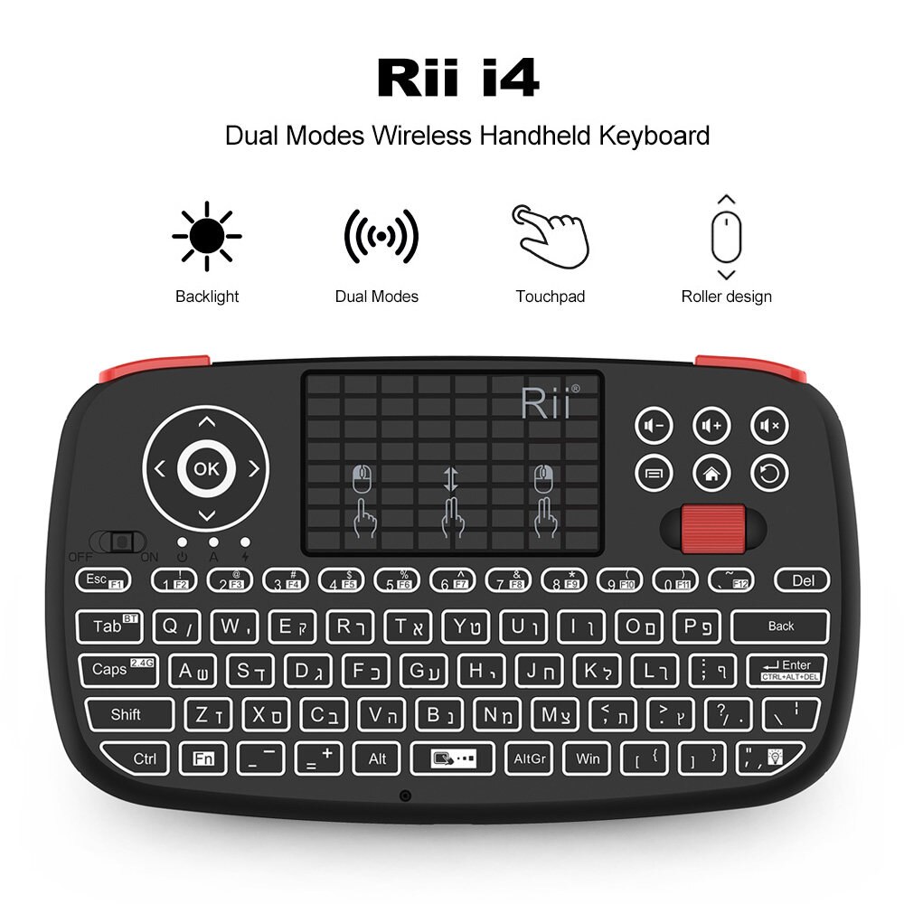 Mini bezprzewodowa klawiatura Rii RT726 Bluetooth 2.4Ghz TV