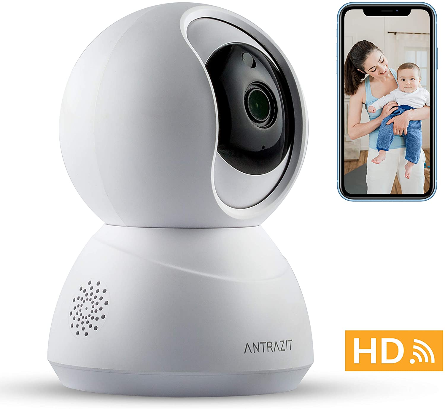 Niania elektroniczna IP Antrazit 720P HD WiFi Alexa
