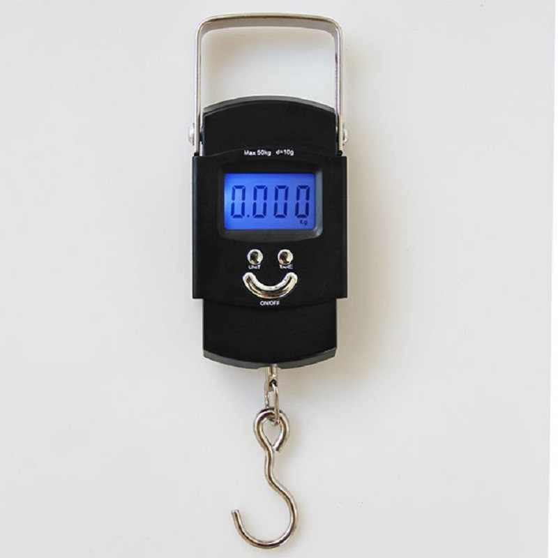 Waga hakowa wędkarska bagażowa podróżna LCD 50 kg