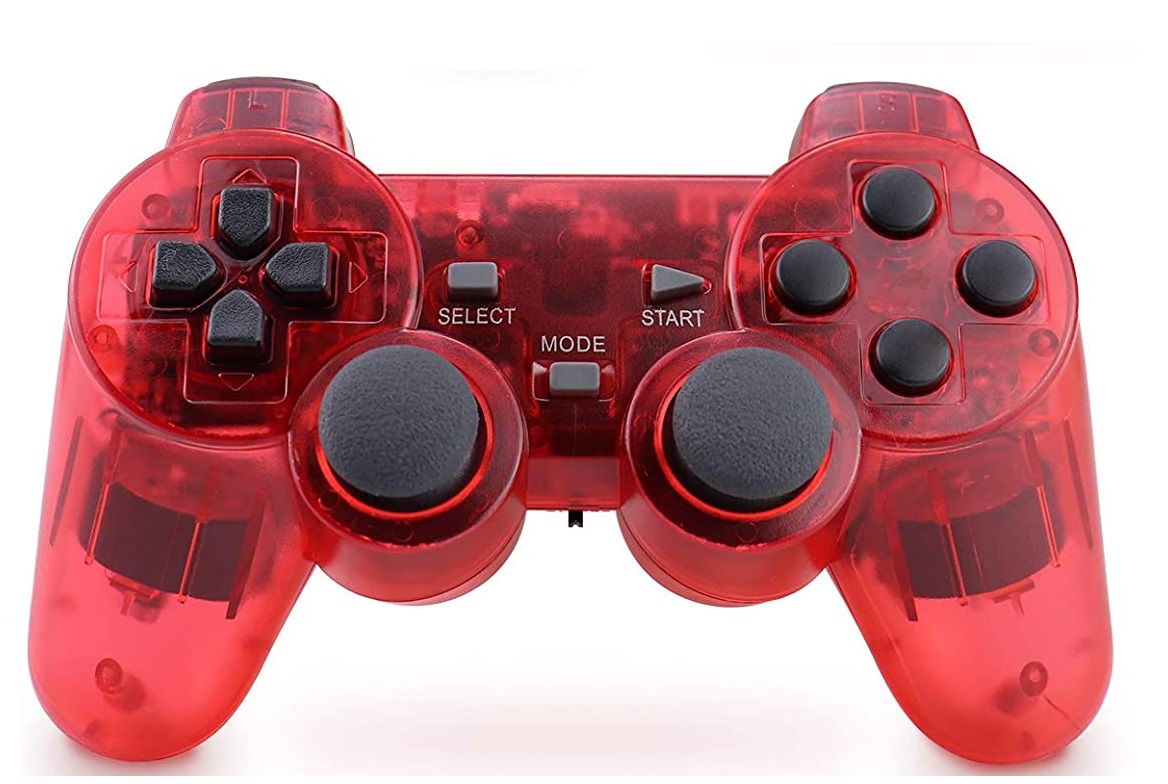 Bezprzewodowy kontroler pad do PS2 Apzia Bluetooth czerwony