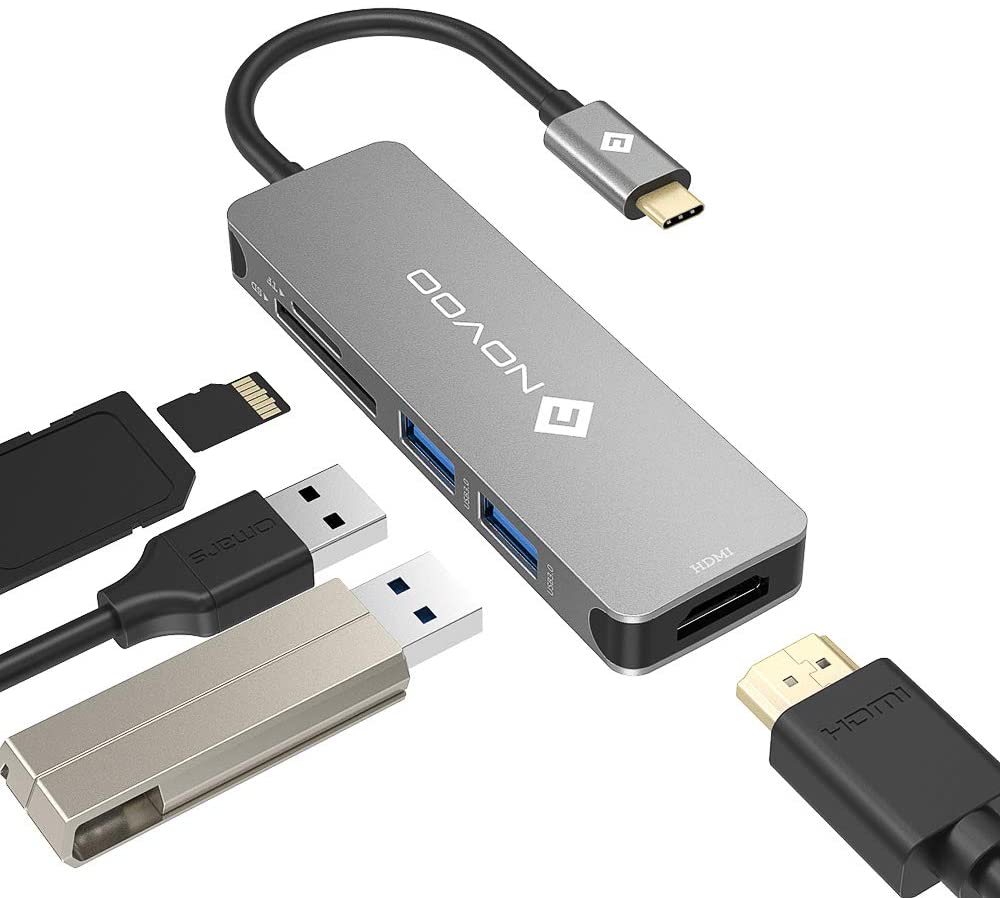 Hub HDMI 5 w 1 NOVOO 4K USB-C 2xUSB3.0 SD