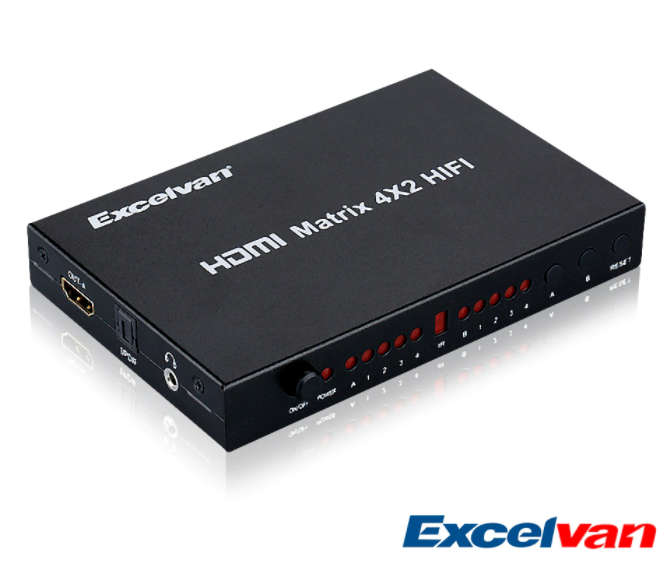Switch splitter rozdzielacz Excelvan 4x2 HDMI 1.4 HiFi