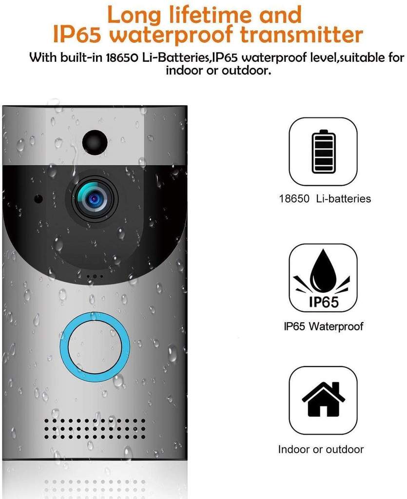 Bezprzewodowy wideodomofon BlumWay dzwonek 720P HD Wifi IP65 32G APP