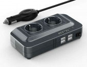 Przetwornica mocy samochodowa BESTEK MRI2013NU 2xEU 4xUSB 200W – zdjęcie 8