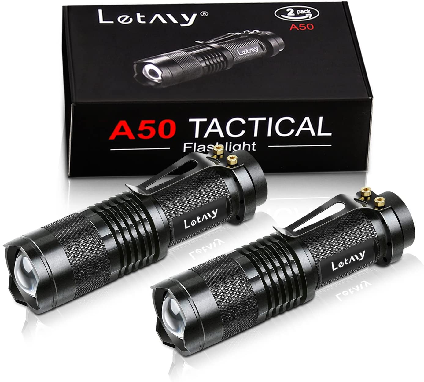 Mini latarka taktyczna LED LETMY z klipsem 3 tryby wodoodporna EDC