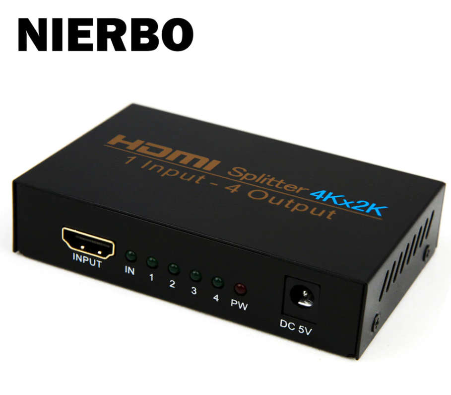 Rozdzielacz splitter HDMI NIERBO 1x4 FHD 4Kx2k 3D 1080P